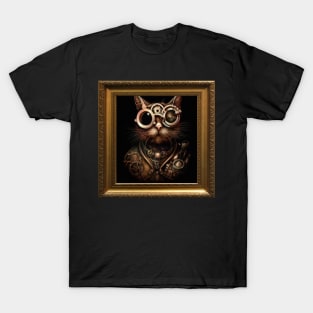 Steampunk Cat Self Portrait T-Shirt